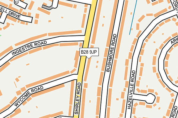 B28 9JP map - OS OpenMap – Local (Ordnance Survey)