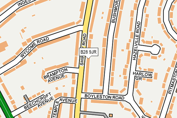 B28 9JR map - OS OpenMap – Local (Ordnance Survey)