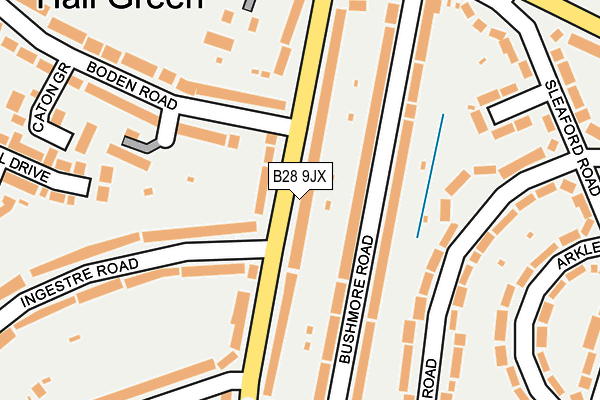 B28 9JX map - OS OpenMap – Local (Ordnance Survey)