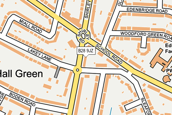 B28 9JZ map - OS OpenMap – Local (Ordnance Survey)