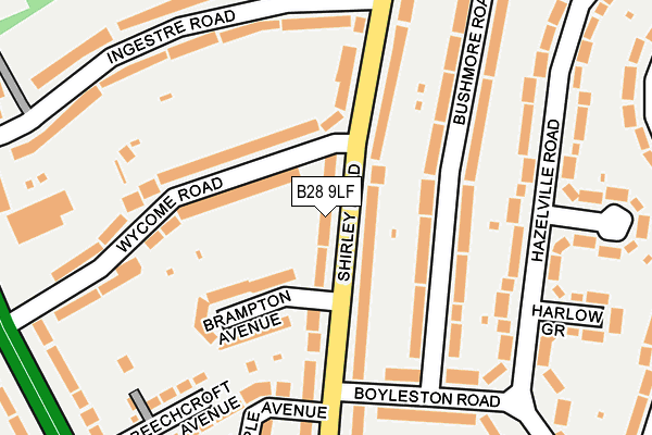 B28 9LF map - OS OpenMap – Local (Ordnance Survey)