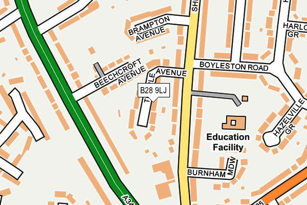 B28 9LJ map - OS OpenMap – Local (Ordnance Survey)