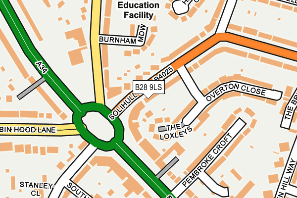 B28 9LS map - OS OpenMap – Local (Ordnance Survey)