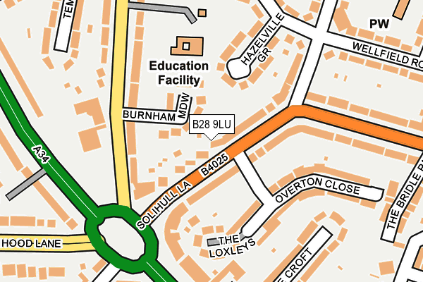 B28 9LU map - OS OpenMap – Local (Ordnance Survey)