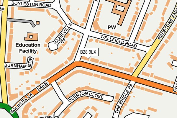 B28 9LX map - OS OpenMap – Local (Ordnance Survey)