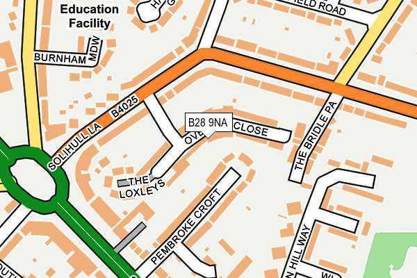 B28 9NA map - OS OpenMap – Local (Ordnance Survey)