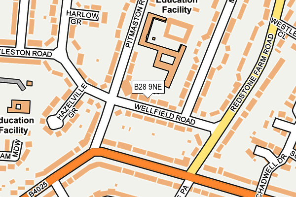 B28 9NE map - OS OpenMap – Local (Ordnance Survey)