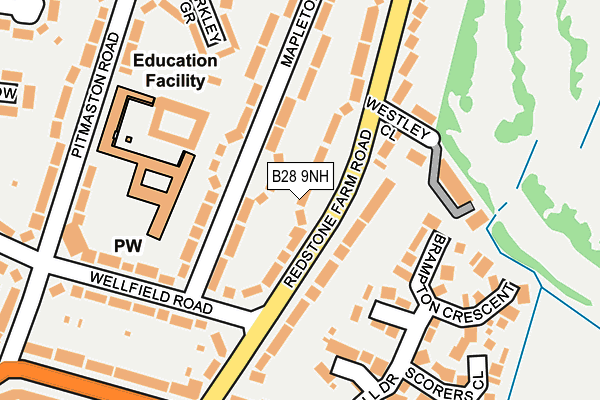 B28 9NH map - OS OpenMap – Local (Ordnance Survey)