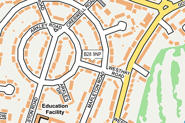 B28 9NP map - OS OpenMap – Local (Ordnance Survey)
