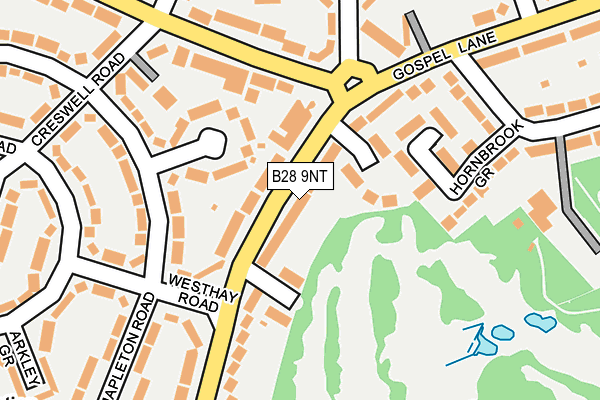 B28 9NT map - OS OpenMap – Local (Ordnance Survey)