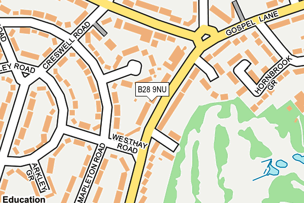 B28 9NU map - OS OpenMap – Local (Ordnance Survey)