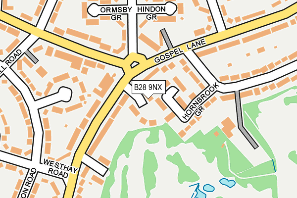 B28 9NX map - OS OpenMap – Local (Ordnance Survey)