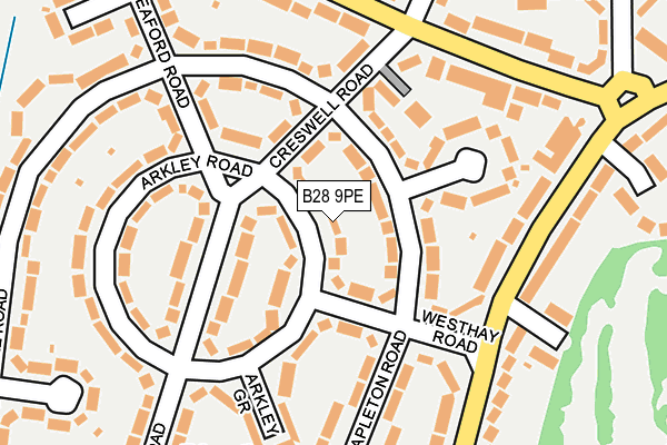 B28 9PE map - OS OpenMap – Local (Ordnance Survey)