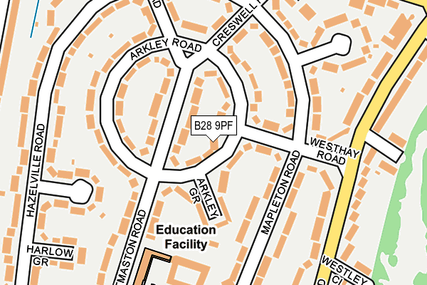 B28 9PF map - OS OpenMap – Local (Ordnance Survey)