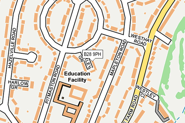 B28 9PH map - OS OpenMap – Local (Ordnance Survey)