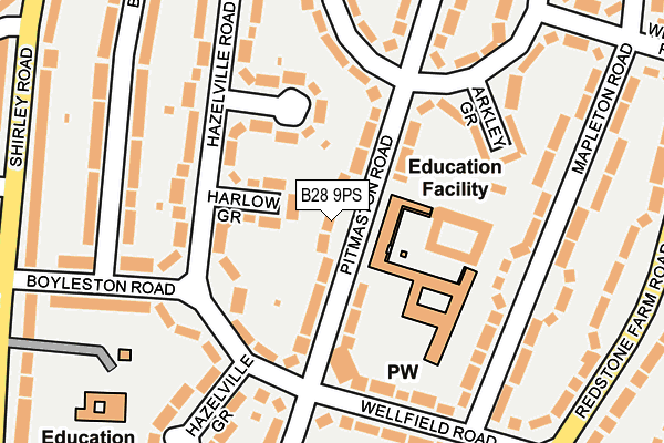 B28 9PS map - OS OpenMap – Local (Ordnance Survey)