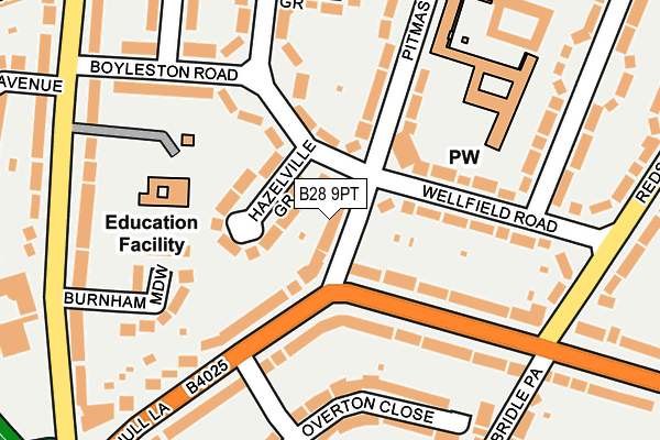 B28 9PT map - OS OpenMap – Local (Ordnance Survey)