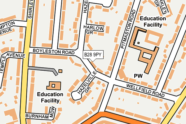 B28 9PY map - OS OpenMap – Local (Ordnance Survey)