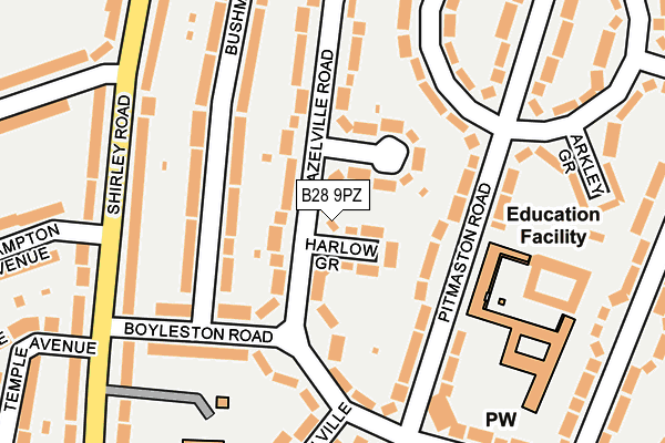 B28 9PZ map - OS OpenMap – Local (Ordnance Survey)