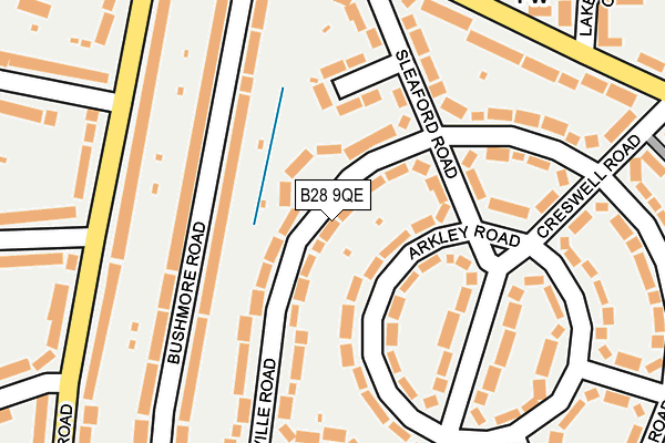 B28 9QE map - OS OpenMap – Local (Ordnance Survey)