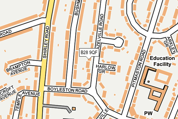 B28 9QF map - OS OpenMap – Local (Ordnance Survey)