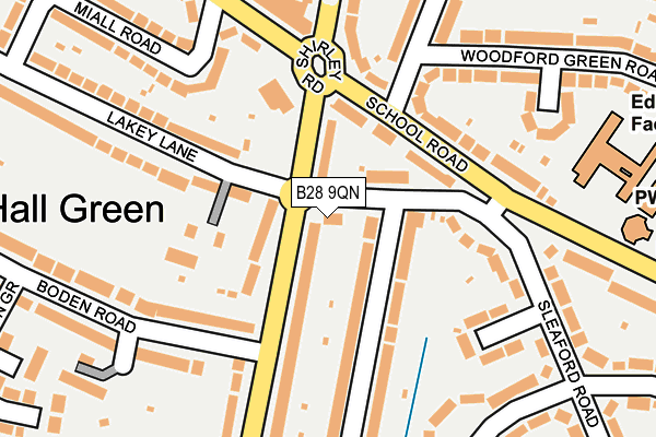 B28 9QN map - OS OpenMap – Local (Ordnance Survey)