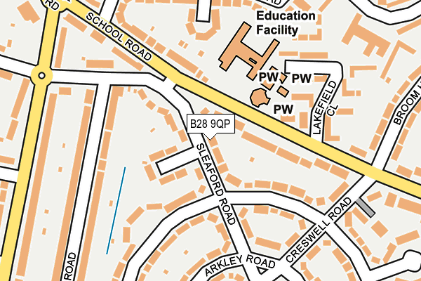 B28 9QP map - OS OpenMap – Local (Ordnance Survey)