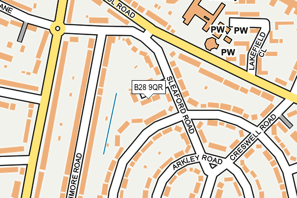 B28 9QR map - OS OpenMap – Local (Ordnance Survey)
