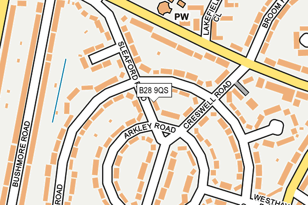 B28 9QS map - OS OpenMap – Local (Ordnance Survey)