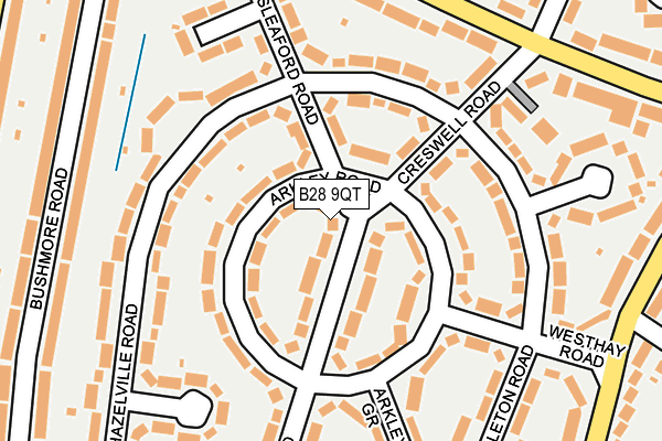 B28 9QT map - OS OpenMap – Local (Ordnance Survey)