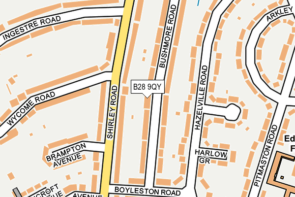 B28 9QY map - OS OpenMap – Local (Ordnance Survey)