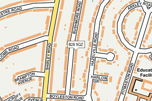 B28 9QZ map - OS OpenMap – Local (Ordnance Survey)