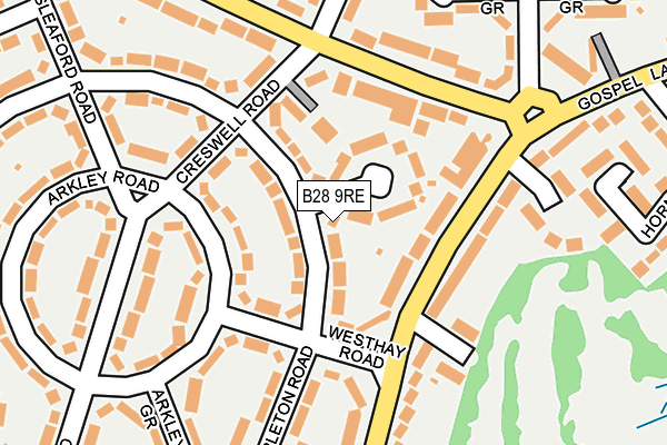 B28 9RE map - OS OpenMap – Local (Ordnance Survey)