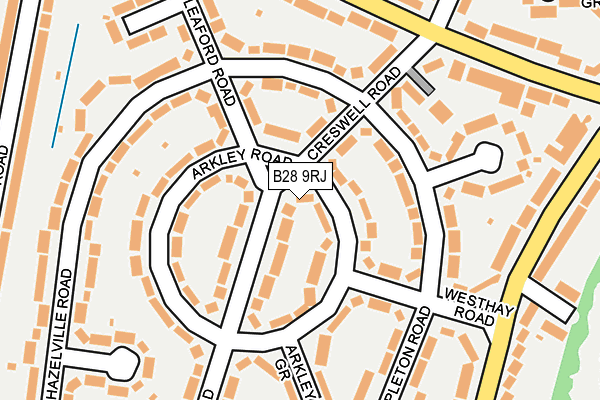 B28 9RJ map - OS OpenMap – Local (Ordnance Survey)