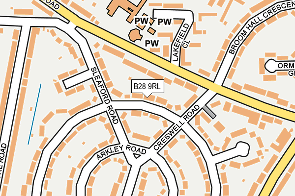 B28 9RL map - OS OpenMap – Local (Ordnance Survey)