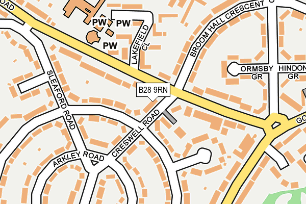B28 9RN map - OS OpenMap – Local (Ordnance Survey)