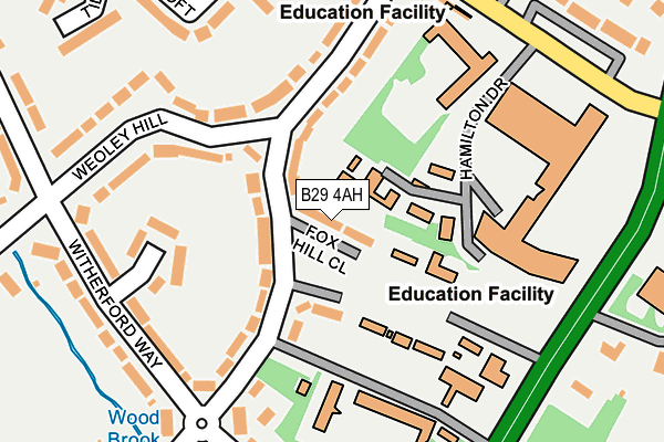 B29 4AH map - OS OpenMap – Local (Ordnance Survey)