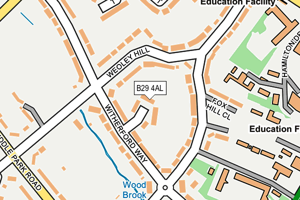 B29 4AL map - OS OpenMap – Local (Ordnance Survey)