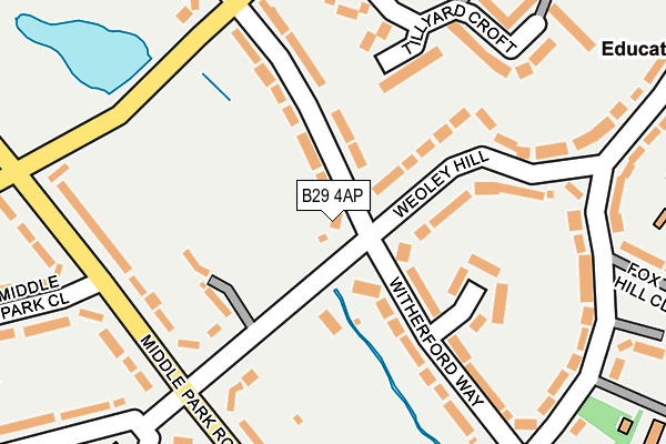 B29 4AP map - OS OpenMap – Local (Ordnance Survey)