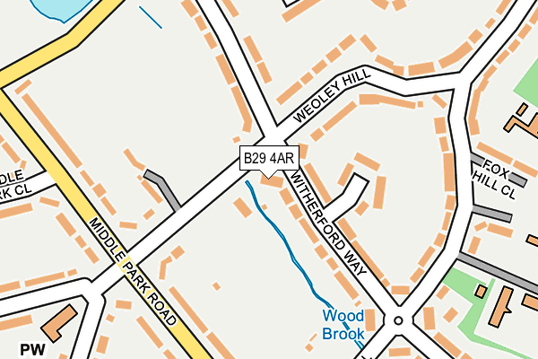 B29 4AR map - OS OpenMap – Local (Ordnance Survey)