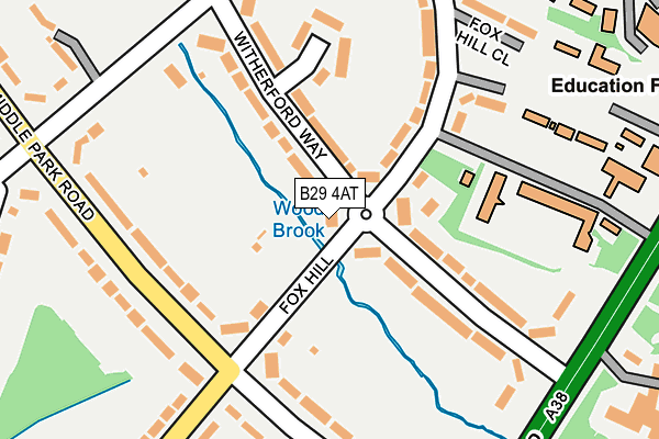 B29 4AT map - OS OpenMap – Local (Ordnance Survey)
