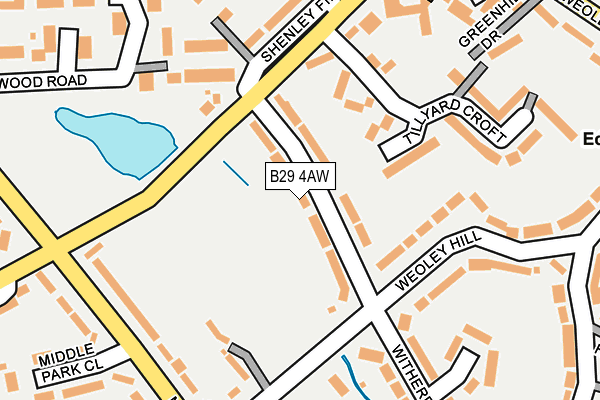 B29 4AW map - OS OpenMap – Local (Ordnance Survey)
