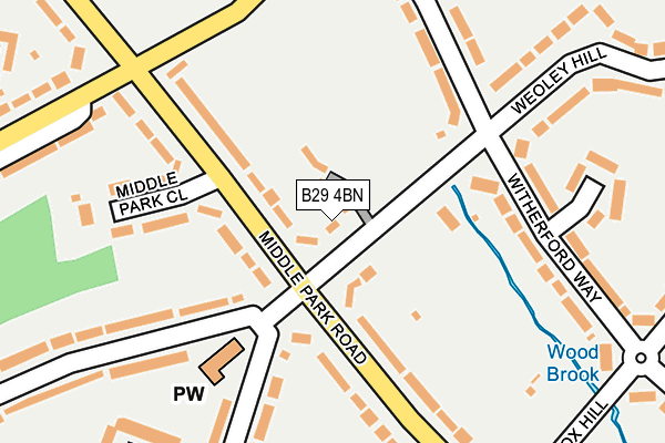 B29 4BN map - OS OpenMap – Local (Ordnance Survey)