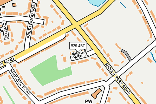 B29 4BT map - OS OpenMap – Local (Ordnance Survey)