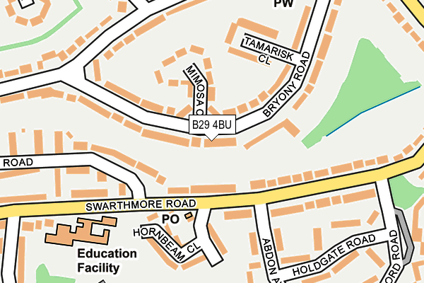 B29 4BU map - OS OpenMap – Local (Ordnance Survey)