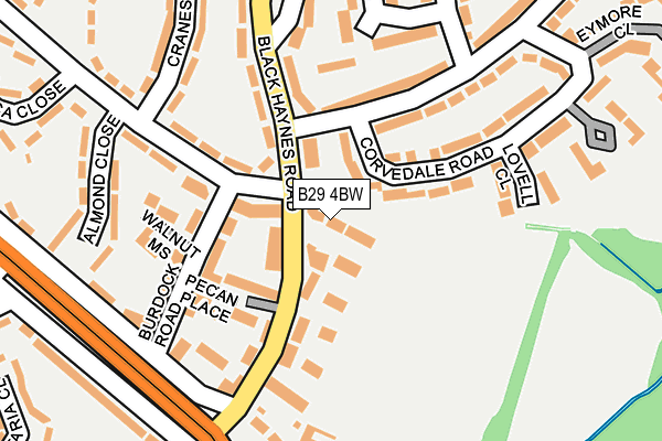 B29 4BW map - OS OpenMap – Local (Ordnance Survey)