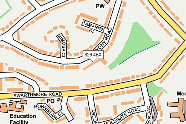 B29 4BX map - OS OpenMap – Local (Ordnance Survey)