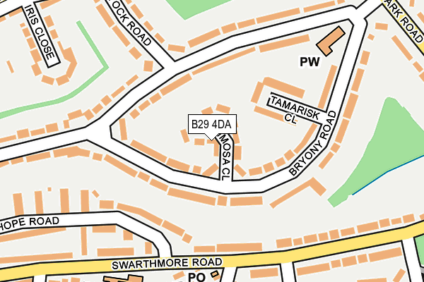 B29 4DA map - OS OpenMap – Local (Ordnance Survey)