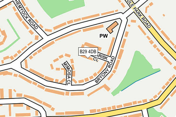 B29 4DB map - OS OpenMap – Local (Ordnance Survey)