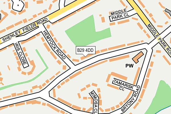 B29 4DD map - OS OpenMap – Local (Ordnance Survey)